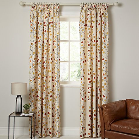 John Lewis Scion Berry Tree Curtains Orange 66x72 Pencil Pleat