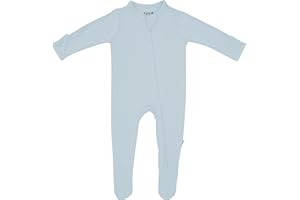 KYTE BABY Unisex Zipper Closure Footies, Rayon Made From Bamboo, 0-24 Months