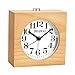 DELIWAY Non Ticking Wood Alarm Clock with Nightlight and Snooze/Ascending Sound Alarm/Simple to Set Clocks, Battery Powered (Beech Wood)