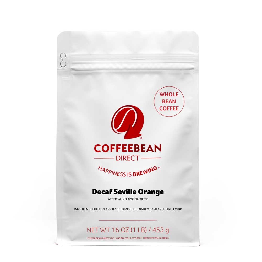 Coffee Bean Direct Decaf Seville Orange Flavored, Whole Bean Coffee, 5Pound Bag