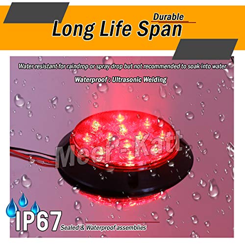 image for Meerkatt (Pack of 4) 4 Inch Round Red LED Super Flux F3 Piranha Extra 
