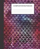 Composition Notebook: Mermaid Glitter Scales Pattern Faux Glam College Ruled Notebook Lined School Journal