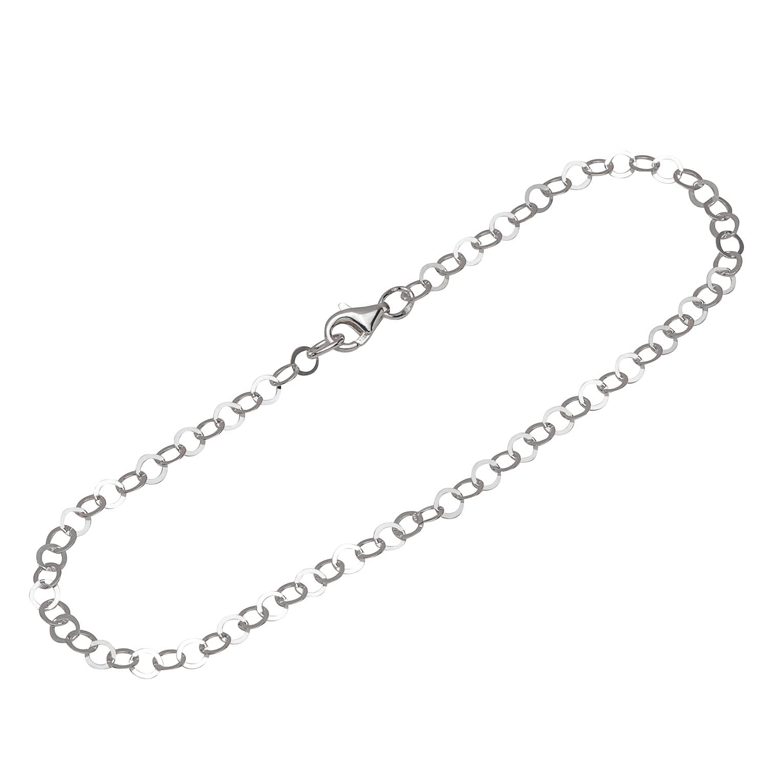 NKlaus bracelet 925 Sterling Silver 24cm anchorchain ladies anchor round bracelet chain flat 12789