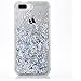 SUPVIN Bling Glitter Sparkle Shiny Liquid Phone Case for Girls Women Floating Bumper Cute Case with Rhinestone Diamond [TPU+PC] Compatible for iPhone 7 Plus/iPhone 8 Plus(Silver)