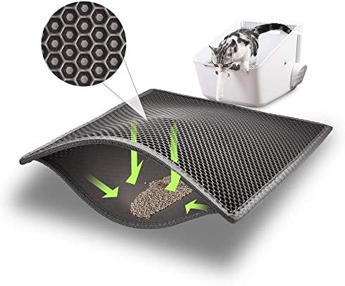 ASOBEAGE Premium Cat Litter Mat, Cat Litter Box Mat Scatter Control,Waterproof Double Layer Honeycomb Design,Easy Clean Washable EVA Material