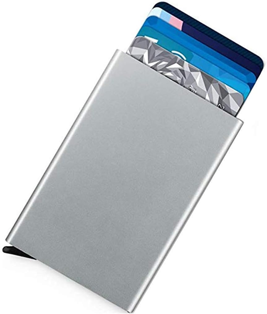Aluminum Stainless Steel Card Wallet Credit Card Holder - RFID Blocking Slim Wallet Front Pocket Card Protector