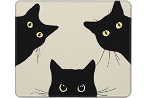 HAUKEA Funny Cat Mouse Pad Square Cute Mouse Pads for Wireless Mouse Small Office Computer Mousepad for Desk Laptop with Non-Slip Rubber Base Mouse Mat, 7.9×9.5 in, Three Cats