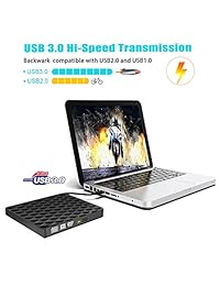 Unidad de DVD externa USB 3.0 quemador, reproductor de grabador óptico de CD DVD RW lector de fila portátil para PC Mac OS Windows 10 7 8 XP Vista