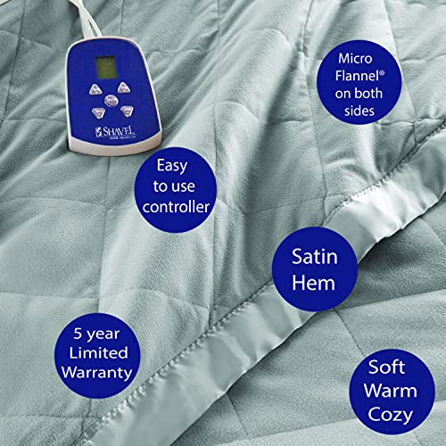 Thermee Micro Flannel KingSize Electric Heated Blanket, 10 Heat