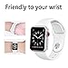 BANDEX Sport Band For Apple Watch 38mm, Soft Silicone Strap Replacement Wristbands For Apple Watch Sport Series 3 Series 2 Series 1(White S/M)