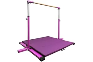 GLANT Gymnastic Kip Bar,Horizontal Bar for Kids Girls Junior,3' to 5' Adjustable Height,Home Gym Equipment,Ideal for Indoor and Home Training,1-4 Levels,300lbs Weight Capacity