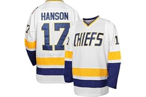Atonmore Hanson Brothers Hockey Jersey Charlestown Chiefs 17 Steve 18 Jeff Slap Shot Movie Hockey Jerseys Blue White