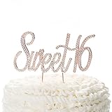 Ella Celebration Sweet 16 Cake Topper Rose Gold