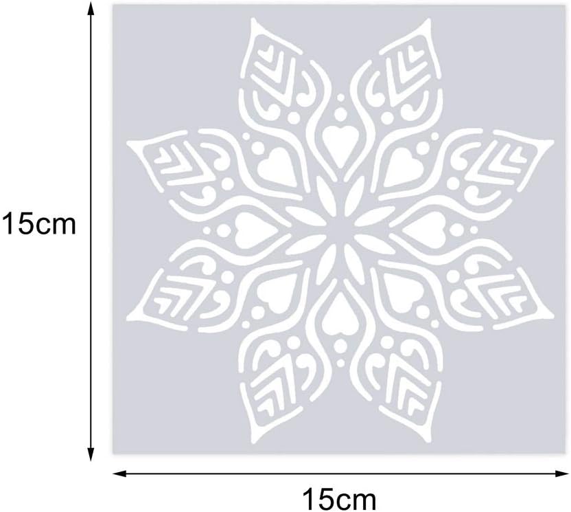 Wedong 16 Pcs (6 x 6 Inch) Reusable Stencils, Mandala Stencils Mandala Dot Painting Templates Stencil for DIY Painting Art Scrapbook : Kitchen & Dining