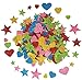 Foam Glitter Stickers Self Adhesive, Heart and Stars Shapes for Christmas, Kid's Arts Craft Supplies Greeting Cards Home Decoration (229 Pieces)