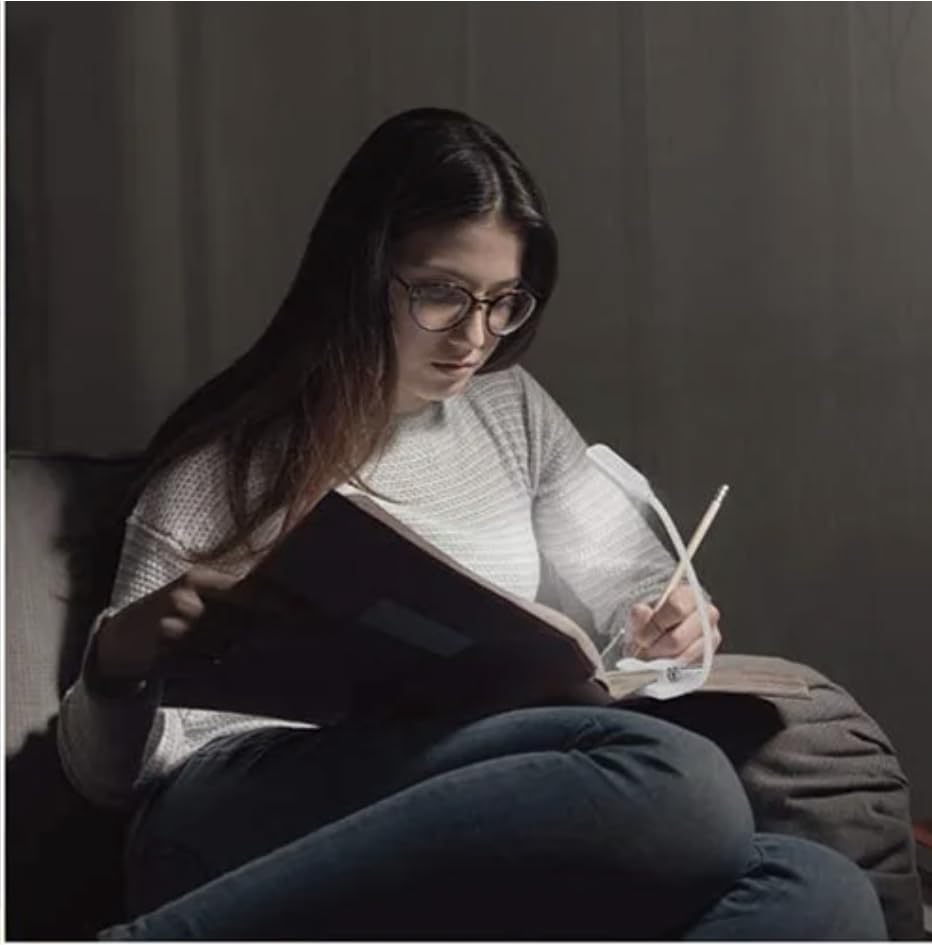 Rechargeable Mini Reading Night Light LED 3-Level Warm Cool White Flexible Easy Lamp Clip
