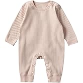 HALQAHA Baby Romper Long Sleeve Pure Cotton Unisex One Piece Jumpsuit, Newborn Clothes Soft Breathable Outfit
