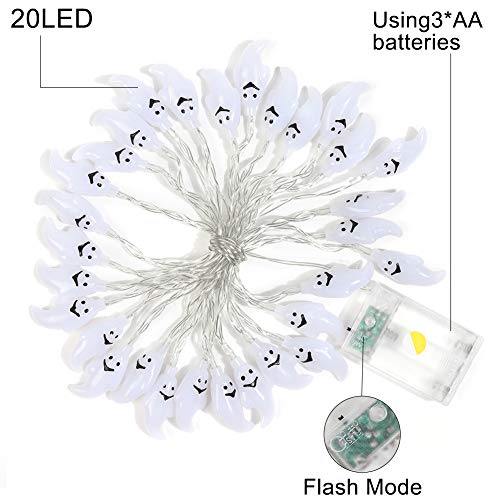 Gyrategirl Halloween String Lights, LED Pumpkin Ghost Lights, Holiday Lights for Outdoor Indoor Decoration, 2 Modes Steady/Flickering Lights(20 Lights, 9.8 feet) for Halloween Home Party Yard Decor
