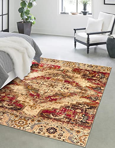 Unique Loom Saturn Collection Area Rug - Evo (Rectangular 6' 0" x 9' 0", Burgun…