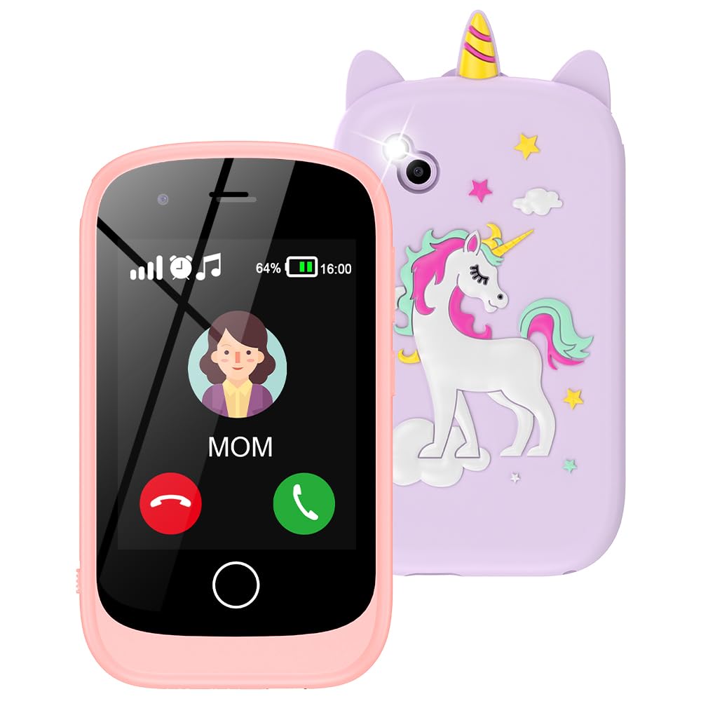 Kids Phone for Girls Boys, 2.8 Inch Touchscreen Learning Toy for Kids Age 4-12 with Phone call, Camera, Game, Music, Alarm, kids mobile phones Christmas Birthday Gifts (Matte pink) — image 1