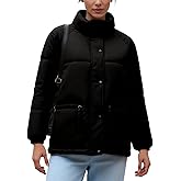 hathne Women's Cropped Puffer Jacket Winter Warm Puffy Quilted Lightweight Jackets Coats