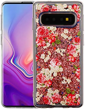 iHeartGlitter - for Samsung Galaxy S10 European Rose Rose Gold Quicksand Glitter Cover Phone Case [ONLY S10 Model]