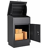 Feliluke Large Outdoor Package Delivery Box, Heavy-Duty Metal Parcel Drop Box, Waterproof & Anti-Theft, Secure Lockable Mailbox for Porch, Curbside & Business Use