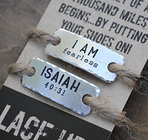 ISAIAH 40:31 {set of TWO tags} . Shoelace Tags for Runners . Inspirational Race Gift
