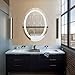CO-Z Oval LED Lighted Bathroom Mirror, Modern Touch Dimmable Wall Mirror with Dimmer and Lights, Wall Mounted Fogless Backlit Lighted Makeup Vanity Mirror Over Cosmetic Bathroom Sink