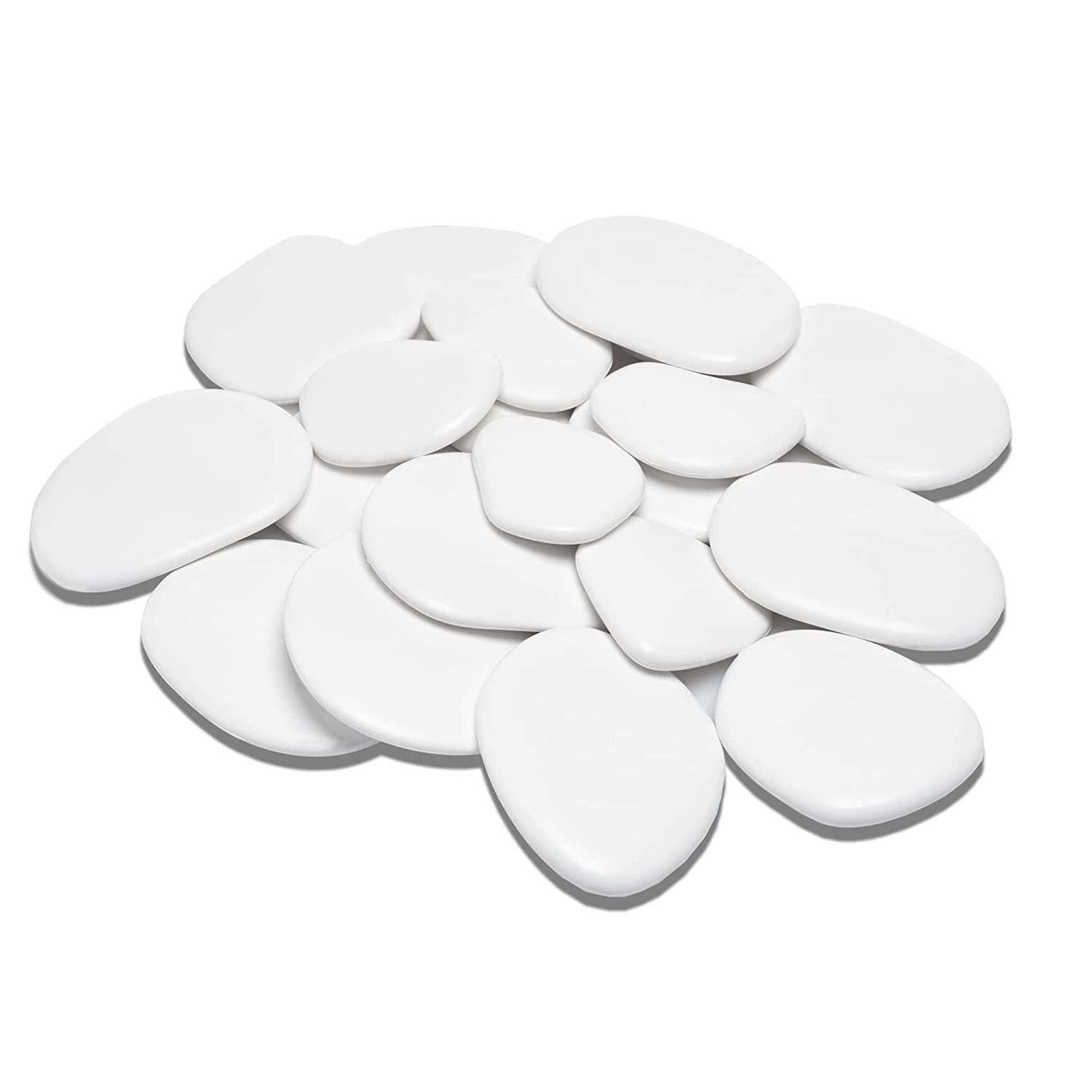 Kalapanta - Recycled Plastic Decorative pebbles for Pots, Painting, Aquariums, House, Garden (Size L, Ø 5-8 cm, about 45 pieces, White)