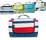 XXLarge 3-Layer Most Durable Waterproof Outdoor Blanket / Picnic Blanket | 6’8” x 6’ (80”x72”) Light Weight | Portable & Easy to fold | Cozy Polar Fleece | Perfect for Camping, Beach, and Travel