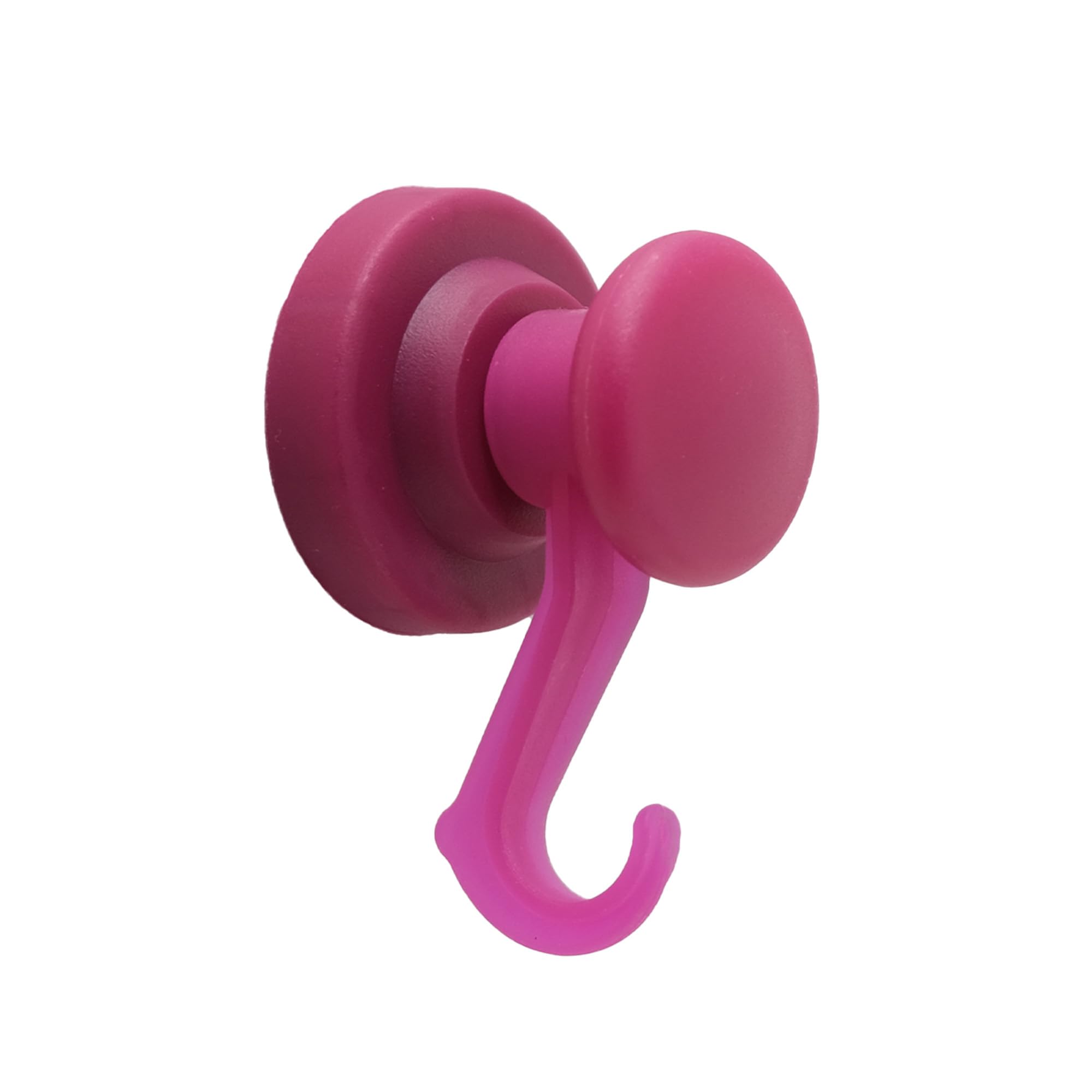 Purple Rubber Coated Neodymium Magnet with Swivel Hook for Holding Rope, Wires and Clothing - 43mm dia