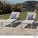 Christopher Knight Home Outdoor Aluminum Chaise Lounge, Set of 2, Grey