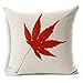 LEIOH Fall Decor Cotton Linen Leaves,Maple Leaf Autumn Decorations Cushion Covers 18 x 18 Inch Sofa Home Decor Throw Pillow Case for Bed Pillow Covers Set of 4