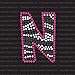Zebra Letter N Iron On Rhinestone Crystals and Pink Rhinestud T-Shirt Transfer by Jubilee Rhinestones