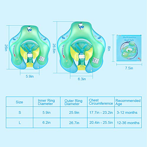 image for Nicewell Baby Swimming Float Ring - Crotch Strap Safe Underarm Inflata