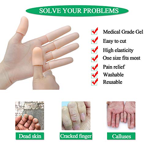 image for Feeke (20PCS) Gel Finger Sleeves,Finger Support,Silicones Finger Prote