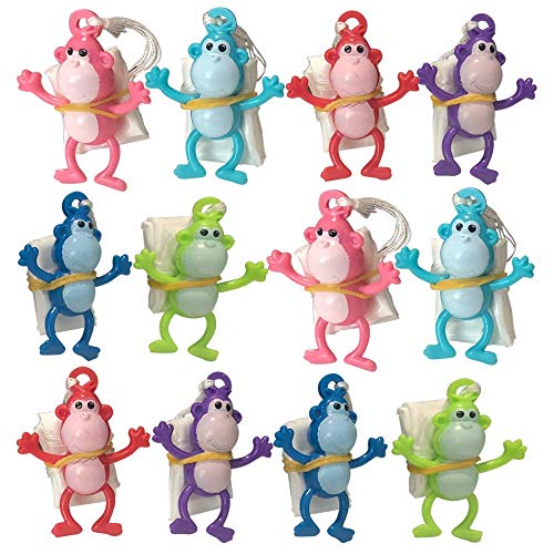 ArtCreativity Mini Monkey Paratroopers with Parachutes, Pack of 12