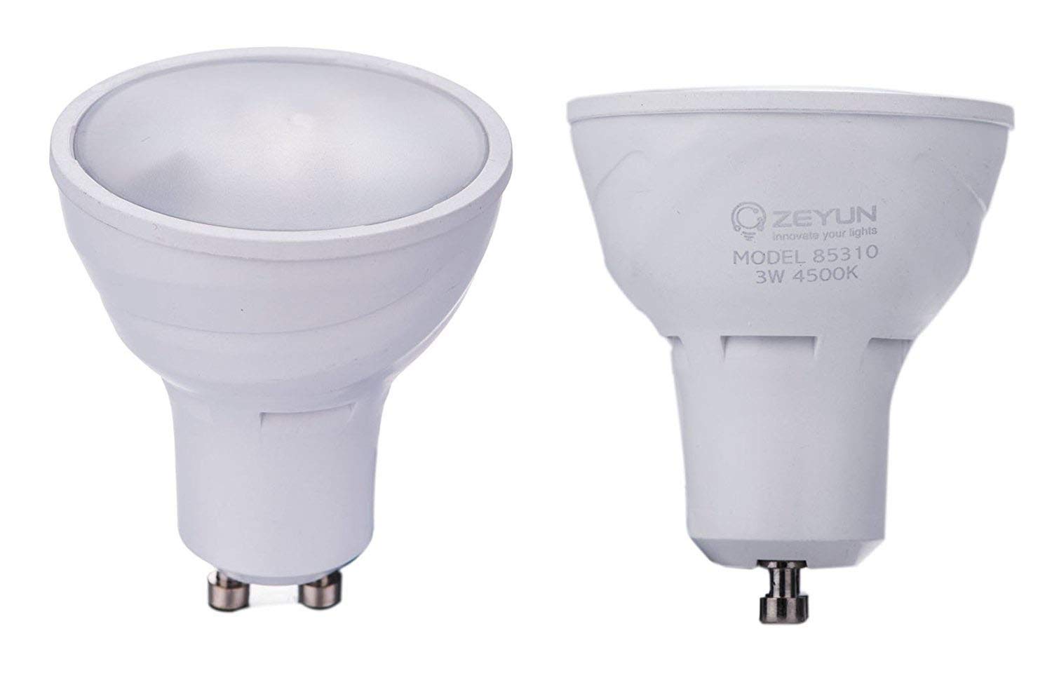 ZEYUN GU10 LED Light Bulb with Dusk Till Dawn Reflector, 3W, Automatic Switch with Light Sensor, Neutral White 4500K