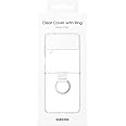 SAMSUNG Galaxy Z Flip4 Clear Cover with Ring, Protective Phone Case with Finger Loop, Handheld Design, US Version, Transparent