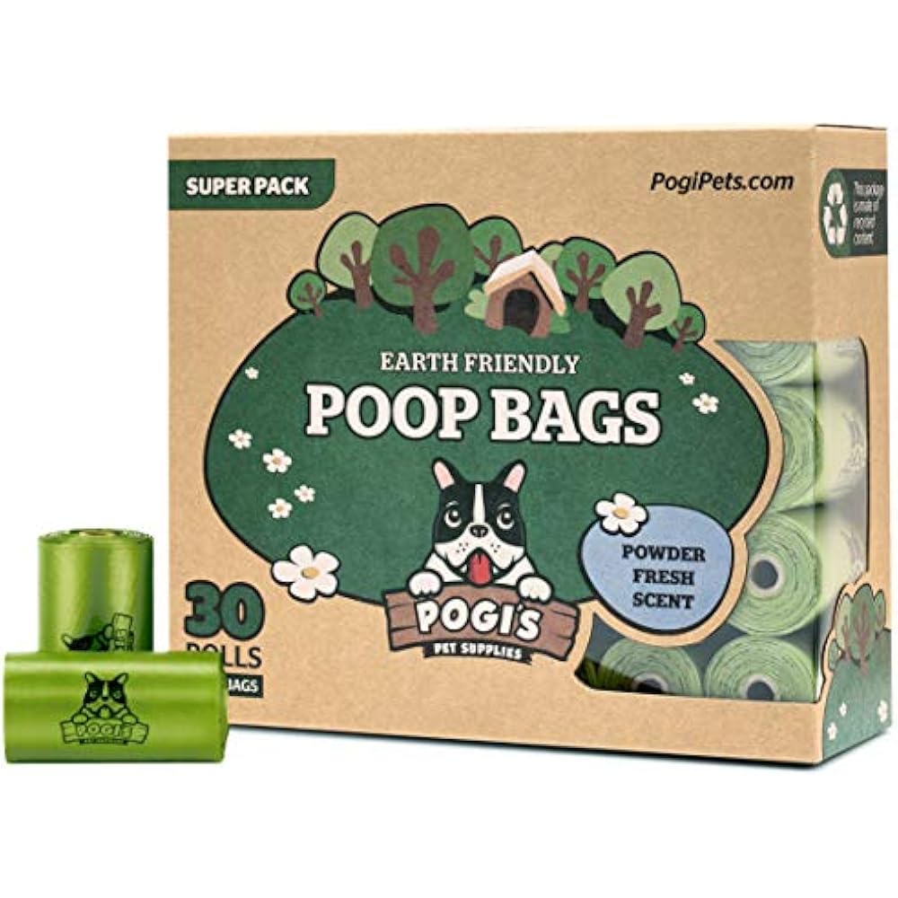 Pogis Poop Bags 30 Rolls 450 Dog BagsScented LeakProof Earth
