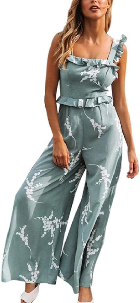 Damen Jumpsuit Baumwolle Künstlerisch Mit Verstellbarem Taillengürtel main image 0