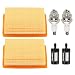Coolwind Pack of 2 Air Filter with Spark Plug and Fuel Filter for STIHL BR340 BR340L BR380 BR420 BR420C SR340 SR420 Blower 4203 141 0301 Air Filter Replacement