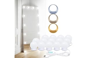 DLOMT Makeup Vanity Lights for Mirror,Hollywood Style LED Vanity Mirror Lights with 14 Dimmmable Bulbs,Adjustable Light Color & Brightness,USB Cable,Mirror not Included
