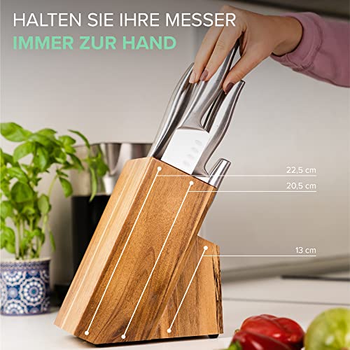 Knife Block Wood / Knife Holder Raf By Coninx | Knife Block Made Of High Quality Wood | Without Knives | (Accacia)