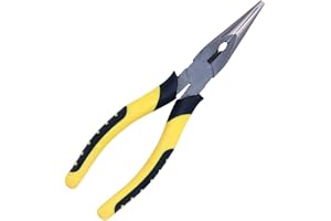 WARMTREE 8-Inch Needle Nose Pliers: Paper Clamp Precision, Premium Heavy-Duty CRV Steel, Large Soft Grip with Wire Cutter,Chrome Vanadium Steel Long Nose Cutting Pliers