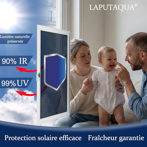 Anti-Glare Window Film Anti Heat Blackout Window Film Tain-Free Anti UV Mirror Film for Home Office Bedroom 40 x 200 cm Silver (Static Adhesive), 60 x 200 cm