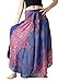 Bangkokpants Women's Long Hippie Bohemian Skirt Gypsy Dress Boho Clothes Flowers One Size Fits (Blue, Plus Size)
