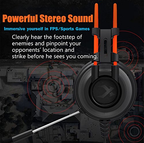 Gaming Headset for PS4 Xbox One, Micolindun Over Ear Gaming Headphones with Mic, Stereo Bass Surround, Noise Reduction for Laptop, PC, Mac, iPad, Smartphones - Thumbnail 2