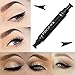 Inverlee 2018 Easy to Makeup Waterproof Cat Eye Wing Eyeliner Tool Double Head (Black)